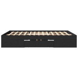 Cadre de lit sans matelas noir 150x200 cm bois d'ingénierie 