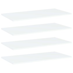 Panneaux de bibliothèque 4 pcs blanc bois d’ingénierie 