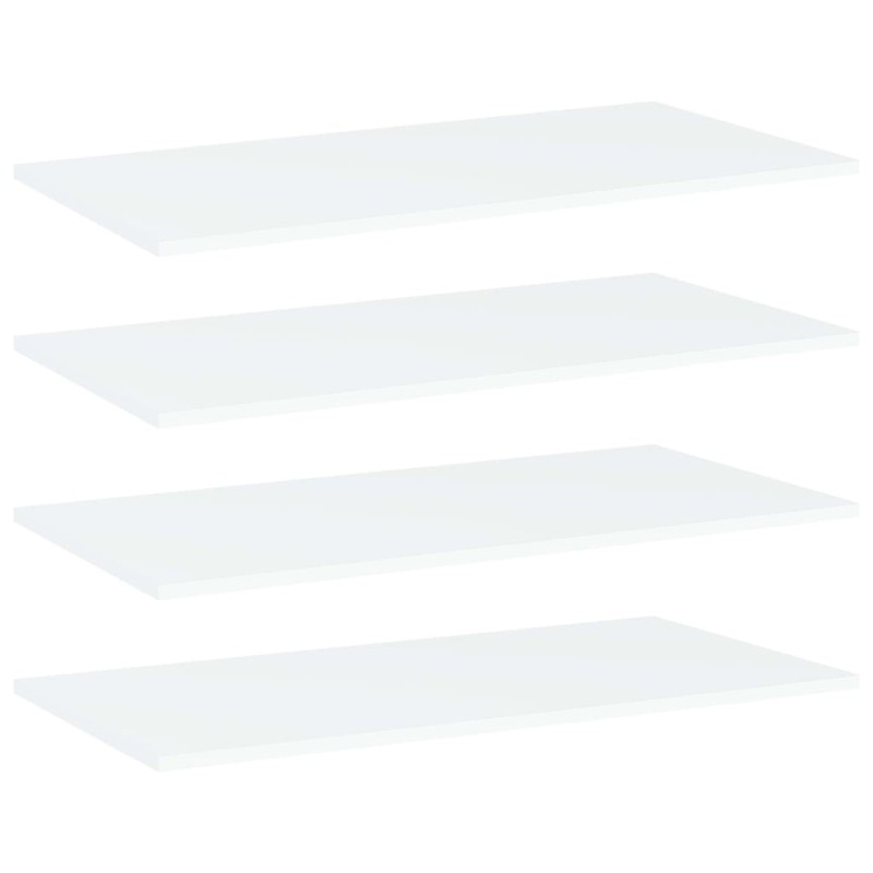 Panneaux de bibliothèque 4 pcs blanc bois d’ingénierie Panneaux de bibliothèque 4 pcs blanc bois d’ingénierie