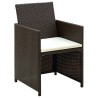 Salon de jardin 4 pcs avec coussins Résine tressée Marron 