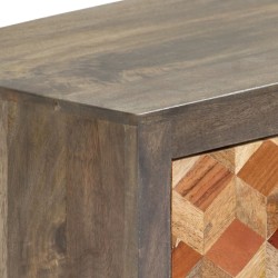 Meuble TV Gris 120 x 30 x 40 cm Bois massif de manguier 