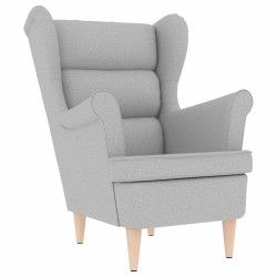 Fauteuil gris nuage 74x84x100 cm tissu 