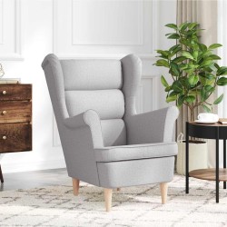 Fauteuil gris nuage 74x84x100 cm tissu 