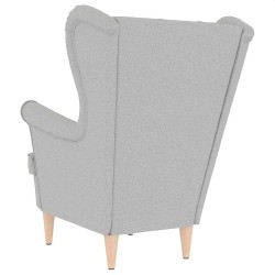 Fauteuil gris nuage 74x84x100 cm tissu 