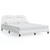 Cadre de lit sans matelas blanc 160x200 cm similicuir 
