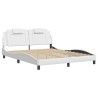 Cadre de lit sans matelas blanc 160x200 cm similicuir 