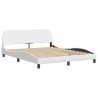 Cadre de lit sans matelas blanc 160x200 cm similicuir 