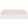 Cadre de lit sans matelas blanc 150x200 cm bois de pin massif 