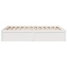 Cadre de lit sans matelas blanc 150x200 cm bois de pin massif 