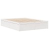 Cadre de lit sans matelas blanc 150x200 cm bois de pin massif 
