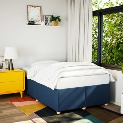 Cadre de lit sans matelas bleu 120x200 cm tissu 