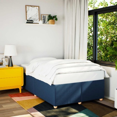 Cadre de lit sans matelas bleu 120x200 cm tissu 