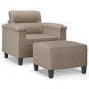 Fauteuil avec repose-pied Taupe 60 cm Tissu microfibre 