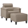Fauteuil avec repose-pied Taupe 60 cm Tissu microfibre 