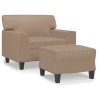 Fauteuil avec repose-pied Cappuccino 60 cm Similicuir 