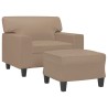 Fauteuil avec repose-pied Cappuccino 60 cm Similicuir 