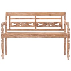 Banc Batavia 120 cm Huilé en blanc Bois de teck solide 
