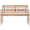 Banc Batavia 120 cm Huilé en blanc Bois de teck solide 