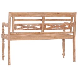 Banc Batavia 120 cm Huilé en blanc Bois de teck solide 