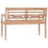 Banc Batavia 120 cm Huilé en blanc Bois de teck solide 