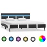 Cadre de lit avec LED Gris Similicuir 160 x 200 cm 