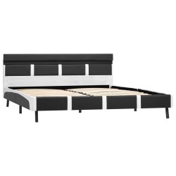 Cadre de lit avec LED Gris Similicuir 160 x 200 cm 