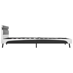 Cadre de lit avec LED Gris Similicuir 160 x 200 cm 