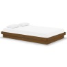 Cadre de lit sans matelas marron miel bois massif 