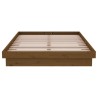 Cadre de lit sans matelas marron miel bois massif 