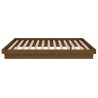 Cadre de lit sans matelas marron miel bois massif 