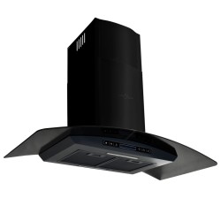 Hotte murale Acier inoxydable 756 m³/h 90 cm Noir 