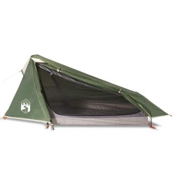 Tente de camping tunnel 1 personne vert imperméable 