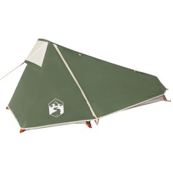 Tente de camping tunnel 1 personne vert imperméable 