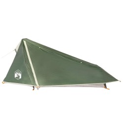 Tente de camping tunnel 1 personne vert imperméable 