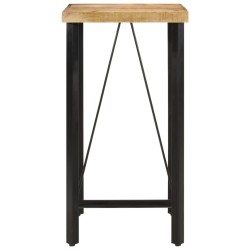 Table de bar 55x55x107 cm bois massif de manguier et fer 
