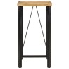 Table de bar 55x55x107 cm bois massif de manguier et fer 