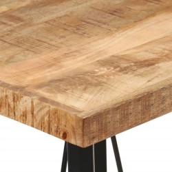 Table de bar 55x55x107 cm bois massif de manguier et fer 