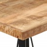 Table de bar 55x55x107 cm bois massif de manguier et fer 
