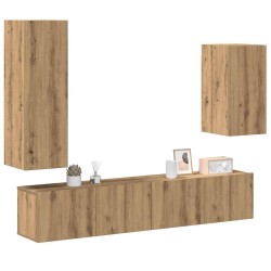 Ensemble de meuble TV mural 4 pcs chêne artisanal 