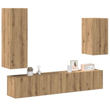 Ensemble de meuble TV mural 4 pcs chêne artisanal 