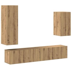 Ensemble de meuble TV mural 4 pcs chêne artisanal 