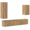 Ensemble de meuble TV mural 4 pcs chêne artisanal 
