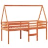 Lit haut sans matelas cire marron 90x200 cm bois de pin massif 