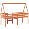 Lit haut sans matelas cire marron 90x200 cm bois de pin massif 