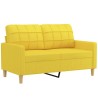 Canapé à 2 places Jaune clair 120 cm Tissu 