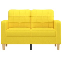 Canapé à 2 places Jaune clair 120 cm Tissu 