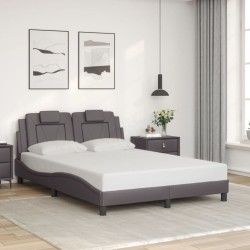 Cadre de lit sans matelas gris 120x200 cm similicuir 