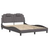 Cadre de lit sans matelas gris 120x200 cm similicuir 