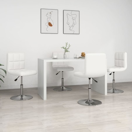 Chaises à manger lot de 4 blanc similicuir 