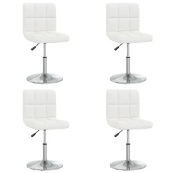 Chaises à manger lot de 4 blanc similicuir 